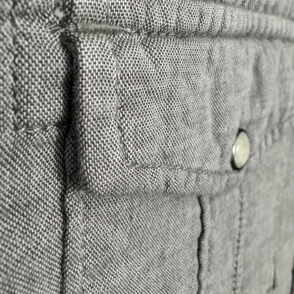 American Eagle Men’s Gray Western Button Snap Shirt Size Medium - Picture 3 of 6